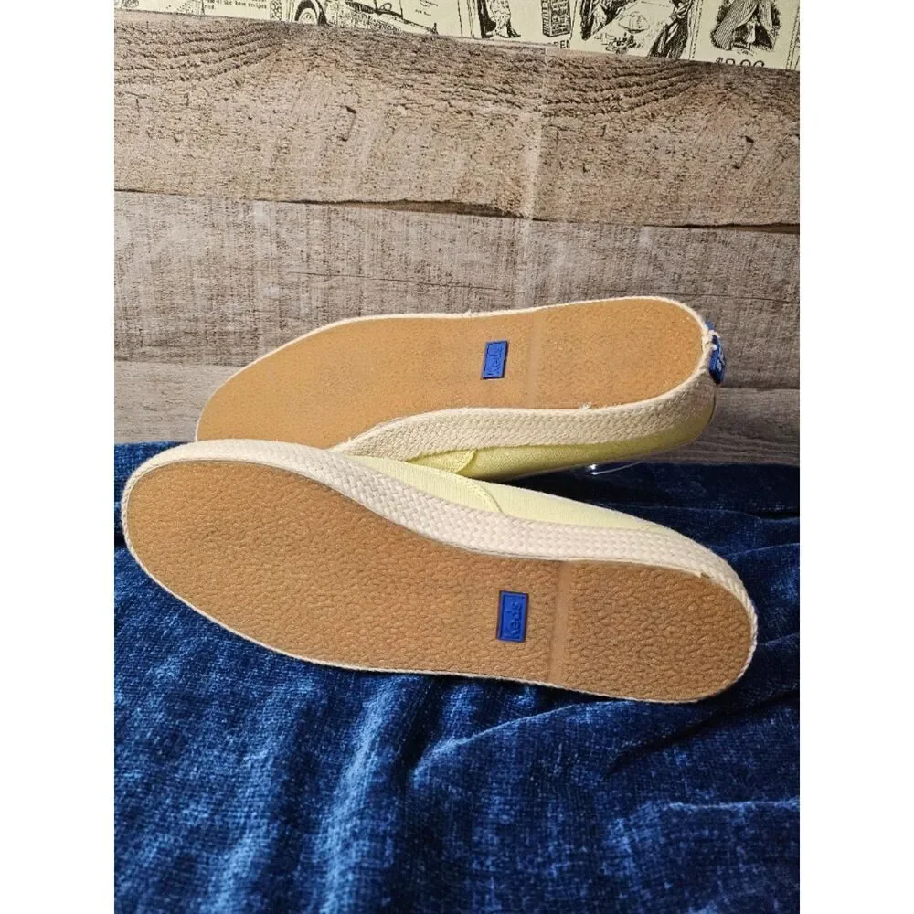 Kate Spade Keds Neon Yellow Canvas Espadrille 8.5 Shoes - Picture 4 of 6